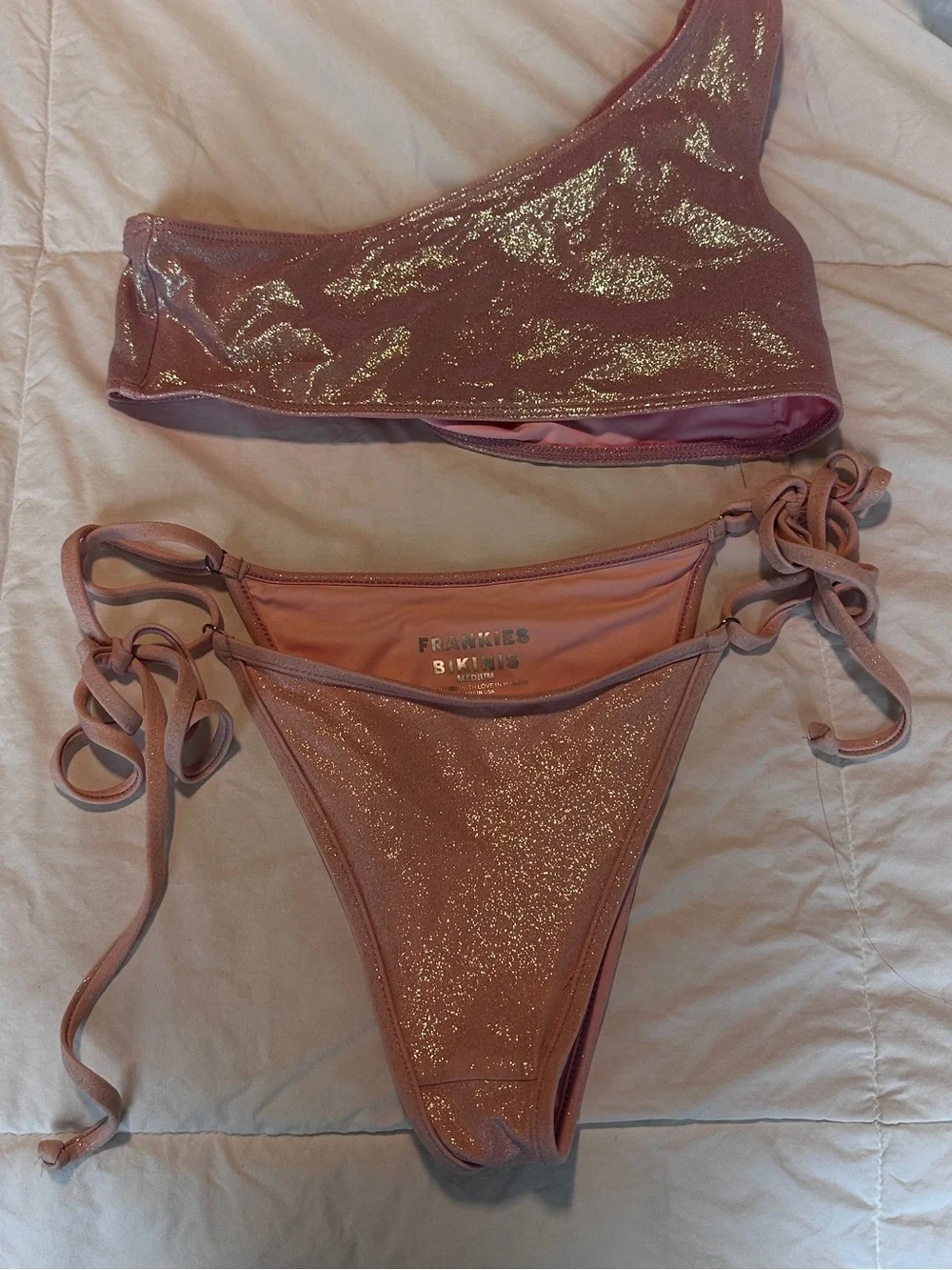 Frankie's Bikinis Iridescent “Gilded Angel” Bikini Set